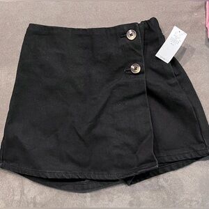 Girls black denim skort